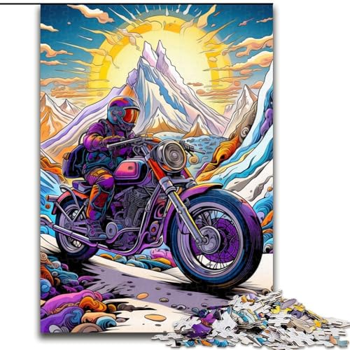 Puzzle für Erwachsene, 1000 Teile, Bunte Motorräder, aus Pappe, Spaß für die ganze Familie, Basteln, perfekt für Geburtstage, Feiertage, 1000 Teile(26x38cm) von XHAXING