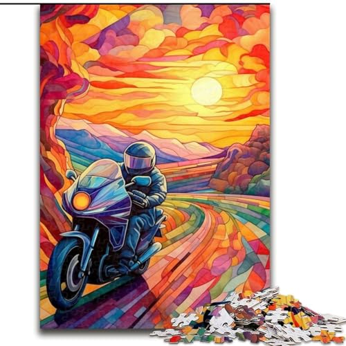 Puzzle für Erwachsene, 1000 Teile, Bunte Motorräder, aus Pappe, anspruchsvolles Denkspiel für Teenager, unterhaltsames interaktives Spiel für die ganze Familie, 1000 Teile(26x38cm) von XHAXING