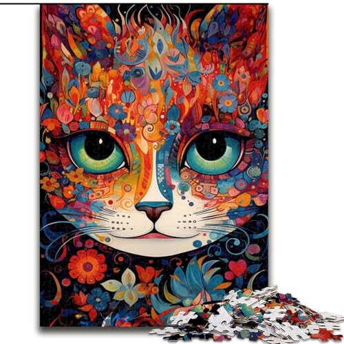 Puzzle für Erwachsene, 1000 Teile, Bunte Tier- und Katzen-Puzzles aus Pappe, lehrreiches und unterhaltsames Indoor-Spiel für die Heimdekoration, 1000 Teile(26x38cm) von XHAXING