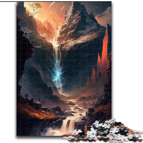 Puzzle für Erwachsene, 1000 Teile, Bunte Wasserfälle, Puzzle aus Holz, interaktives Familienspiel, Heimdekoration zum Selbermachen, anspruchsvolles Denksportgeschenk, 1000 Teile(50x75cm) von XHAXING