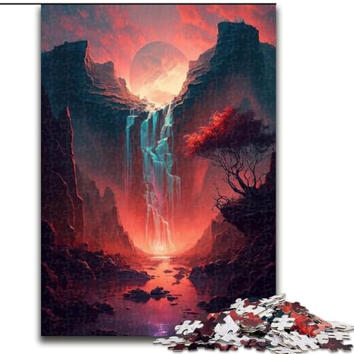 Puzzle für Erwachsene, 1000 Teile, Bunte Wasserfälle, Puzzle aus Holz, lehrreich und unterhaltsam, Indoor-Spiel für die Heimdekoration, 1000 Teile(50x75cm) von XHAXING