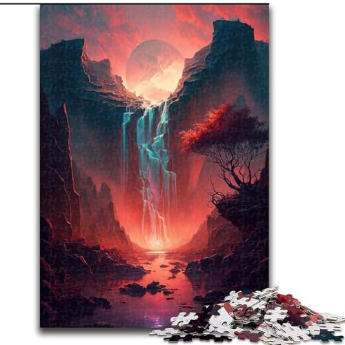 Puzzle für Erwachsene, 1000 Teile, Bunte Wasserfälle, aus Pappe, Eltern, Partner, Freunde – ab 14 Jahren, 1000 Teile(26x38cm) von XHAXING
