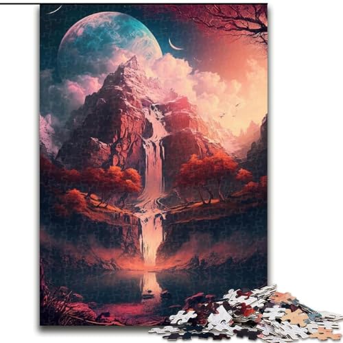 Puzzle für Erwachsene, 1000 Teile, Bunte Wasserfälle, aus Pappe, mit interaktivem Familienspiel, Kinder ab 14 Jahren, 1000 Teile(26x38cm) von XHAXING