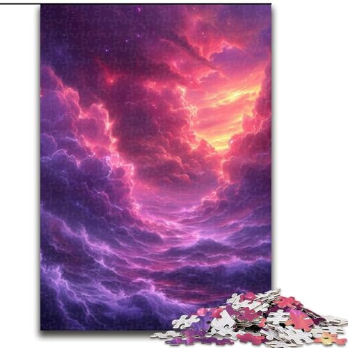 Puzzle für Erwachsene, 1000 Teile, Bunte Wolken, Puzzle aus Holz, Denkspiel, interaktives Familienspiel, geeignet für Kinder ab 14 Jahren, 1000 Teile(50x75cm) von XHAXING
