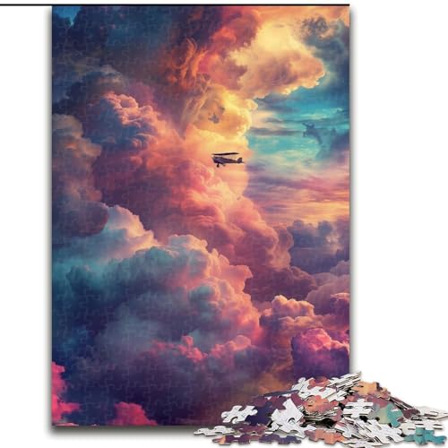 Puzzle für Erwachsene, 1000 Teile, Bunte Wolken, aus Holz, anspruchsvolles Denkspiel für Teenager, unterhaltsames interaktives Spiel für die ganze Familie, 1000 Teile(50x75cm) von XHAXING