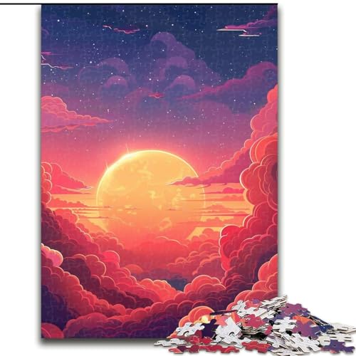 Puzzle für Erwachsene, 1000 Teile, Bunte Wolken, aus Pappe, anspruchsvolles Denkspiel für Teenager, unterhaltsames interaktives Spiel für die ganze Familie, 1000 Teile(26x38cm) von XHAXING