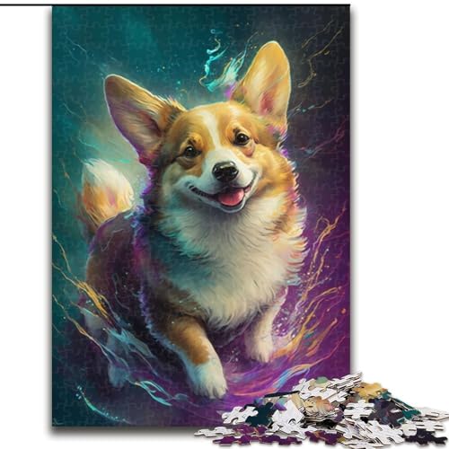 Puzzle für Erwachsene, 1000 Teile, Corgi-Hunde-Puzzle aus Pappe, anspruchsvolles Denkspiel für Teenager, unterhaltsames interaktives Spiel für die ganze Familie, 1000 Teile(26x38cm) von XHAXING