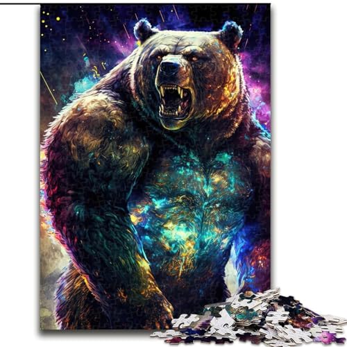 Puzzle für Erwachsene, 1000 Teile, Cosmic Bear Puzzle, aus Pappe, ideal für Büro, Schlafzimmer, Wohnzimmerdekoration, 1000 Teile(26x38cm) von XHAXING
