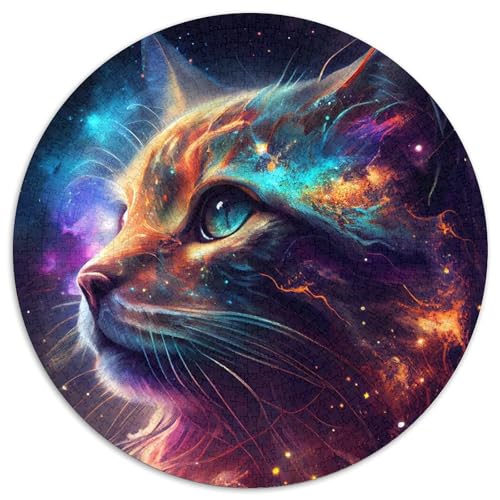 Puzzle für Erwachsene, 1000 Teile, Cosmic Cat, 1000-teiliges Puzzle mit interaktivem Familienspiel, Kinder ab 14 Jahren (67,5 x 67,5 cm) von XHAXING