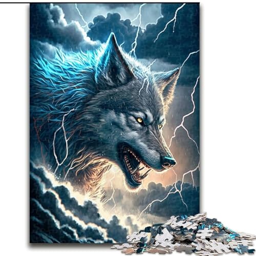 Puzzle für Erwachsene, 1000 Teile, Cosmic Dream Wolf, Puzzle aus Holz, entspannende Unterhaltung, Heimdekoration, 1000 Teile(50x75cm) von XHAXING