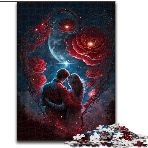 Puzzle für Erwachsene, 1000 Teile, Cosmic Rose, aus Holz, für Teenager, interaktives Familienspiel, herausforderndes Geschenk, 1000 Teile(50x75cm) von XHAXING
