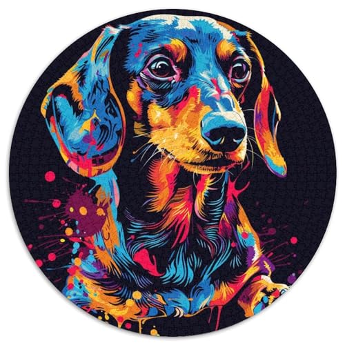 Puzzle für Erwachsene, 1000 Teile, Dackel, schwierige Puzzles für Erwachsene, Weihnachten oder Geburtstage (Größe 67,5 x 67,5 cm) von XHAXING