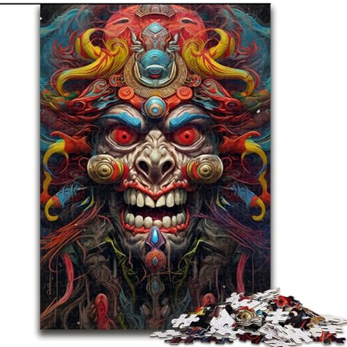Puzzle für Erwachsene, 1000 Teile, Dämonenmasken, Puzzle aus Holz, interaktives Familienspiel, Denksportgeschenk, Lernspielzeug, 1000 Teile(50x75cm) von XHAXING