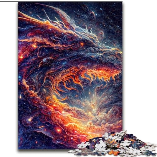 Puzzle für Erwachsene, 1000 Teile, Der Regenbogendrache, aus Holz, anspruchsvolles Denkspiel für Teenager, Spaß für den Familienspieleabend, 1000 Teile(50x75cm) von XHAXING