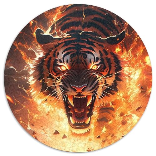 Puzzle für Erwachsene, 1000 Teile, Der Wilde Tiger, runde Papierpuzzles, Denksportaufgabe, Geschenk, pädagogische Aktivität für Teenager (Größe 67,5 x 67,5 cm) von XHAXING