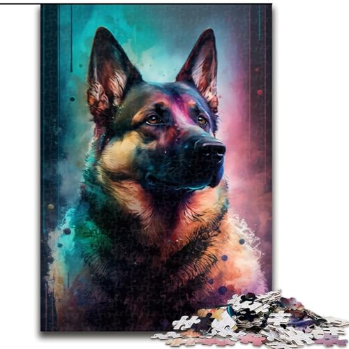 Puzzle für Erwachsene, 1000 Teile, Deutscher Schäferhund, Puzzle aus Holz, anspruchsvolles Denkspiel für Teenager, unterhaltsames interaktives Spiel für die ganze Familie, 1000 Teile(50x75cm) von XHAXING