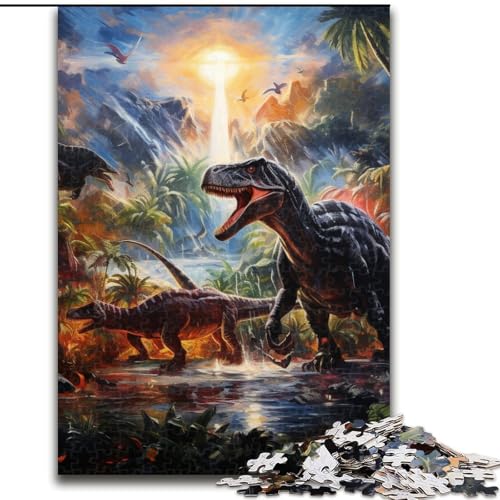 Puzzle für Erwachsene, 1000 Teile, Dinosaurierwelt-Puzzle aus Pappe, interaktives Familienspiel, Denksportgeschenk, Lernspielzeug, 1000 Teile(26x38cm) von XHAXING