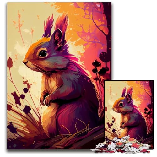 Puzzle für Erwachsene, 1000 Teile, Eichhörnchen, buntes Karton-Puzzle für Erwachsene, Denkspiel für Teenager und Familieninteraktion, 26x38cm Puzzle für Erwachsene, 1000 Teile, Eichhörnchen, buntes Karton-Puzzle für Erwachsene, Denkspiel für Teenager und Familieninteraktion, 26x38cm von XHAXING