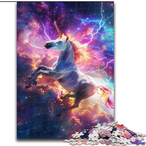 Puzzle für Erwachsene, 1000 Teile, Einhörner in der Galaxie, Puzzle aus Holz, interaktives Familienspiel, Denksportgeschenk, Lernspielzeug, 1000 Teile(50x75cm) von XHAXING