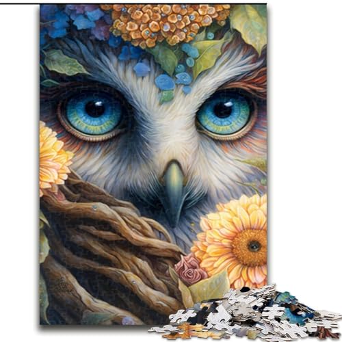 Puzzle für Erwachsene, 1000 Teile, Eulengesicht-Puzzle aus Pappe, Denkspiel, interaktives Familienspiel, geeignet für Kinder ab 14 Jahren, 1000 Teile(26x38cm) von XHAXING