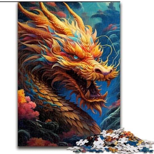 Puzzle für Erwachsene, 1000 Teile, Fantasie-Drachen-Puzzle, aus Pappe, Spielzeug, Geschenk, pädagogisches, intellektuelles, entspannendes Familienspiel, 1000 Teile(26x38cm) von XHAXING