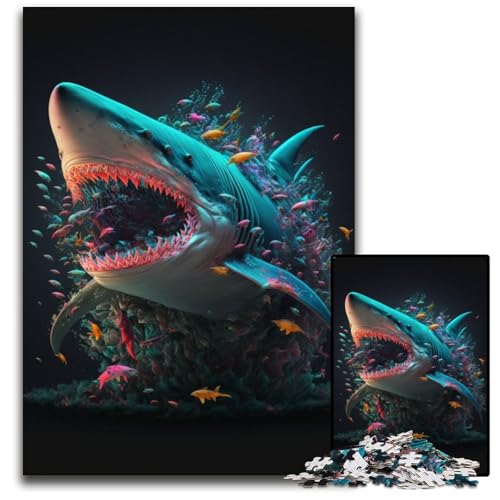 Puzzle für Erwachsene, 1000 Teile, Fantasie-Hai, Holzpuzzle für Erwachsene, Denkspiel für Teenager und Familieninteraktion, 50x75cm Puzzle für Erwachsene, 1000 Teile, Fantasie-Hai, Holzpuzzle für Erwachsene, Denkspiel für Teenager und Familieninteraktion, 50x75cm von XHAXING