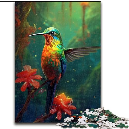 Puzzle für Erwachsene, 1000 Teile, Fantasie-Kolibri-Puzzle aus Pappe, Eltern, Partner, Freunde – ab 14 Jahren, 1000 Teile(26x38cm) von XHAXING