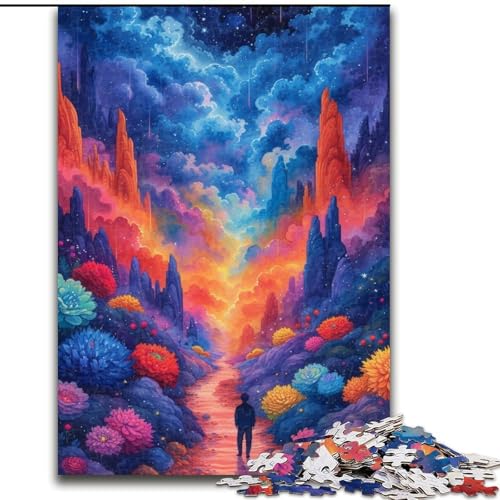 Puzzle für Erwachsene, 1000 Teile, Fantasie-Puzzle mit bunten Straßen, aus Holz, entspannende Unterhaltung, Heimdekoration, 1000 Teile(50x75cm) von XHAXING