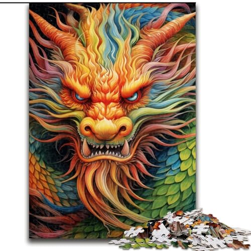 Puzzle für Erwachsene, 1000 Teile, Fantasie-Puzzle mit fliegendem Drachen, aus Pappe, interaktives Familienspiel, Denksportgeschenk, Lernspielzeug, 1000 Teile(26x38cm) von XHAXING