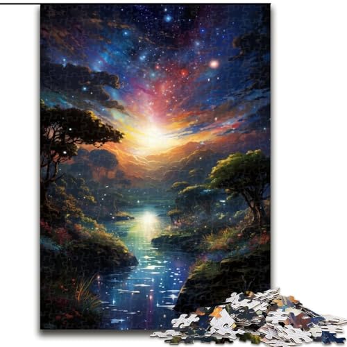 Puzzle für Erwachsene, 1000 Teile, Fantasielandschaft, Naturpuzzle aus Holz, interaktives Familienspiel, Denksportgeschenk, Lernspielzeug, 1000 Teile(50x75cm) von XHAXING