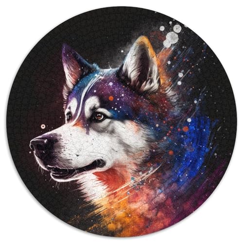 Puzzle für Erwachsene, 1000 Teile, Fantasy Husky, 1000-teiliges Puzzle, Familieninteraktion und Gehirn-Herausforderung, Familienaktivitäts-Herausforderung (Größe 67,5 x 67,5 cm) von XHAXING