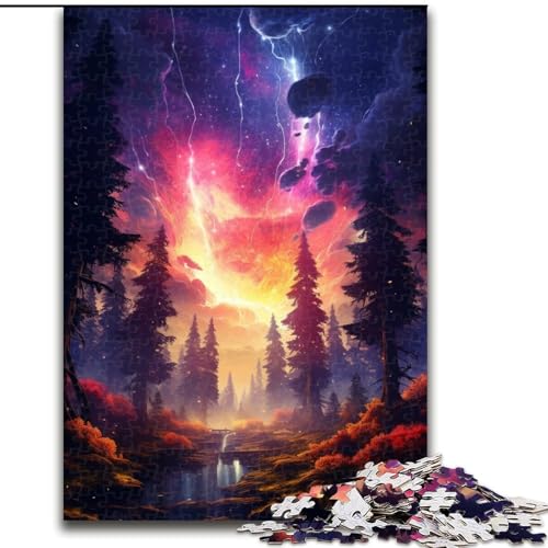 Puzzle für Erwachsene, 1000 Teile, Farbiger Wald und Wolken, Puzzle aus Pappe, Denkspiel, interaktives Familienspiel, geeignet für Kinder ab 14 Jahren, 1000 Teile(26x38cm) von XHAXING