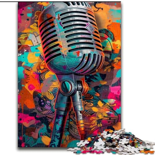 Puzzle für Erwachsene, 1000 Teile, Farbmikrofon-Puzzle aus Pappe, Eltern, Partner, Freunde – ab 14 Jahren, 1000 Teile(26x38cm) von XHAXING