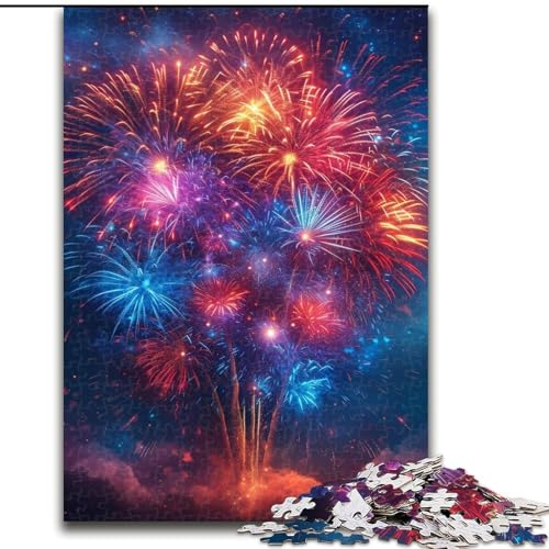 Puzzle für Erwachsene, 1000 Teile, Feuerwerk am Himmel, aus Pappe, interaktives Familienspiel, Denksportgeschenk, Lernspielzeug, 1000 Teile(26x38cm) von XHAXING