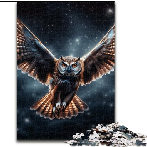 Puzzle für Erwachsene, 1000 Teile, Galaxie-Eulen-Puzzle aus Holz, interaktives Familienspiel, Denksport-Geschenk, Lernspielzeug, 1000 Teile(50x75cm) von XHAXING