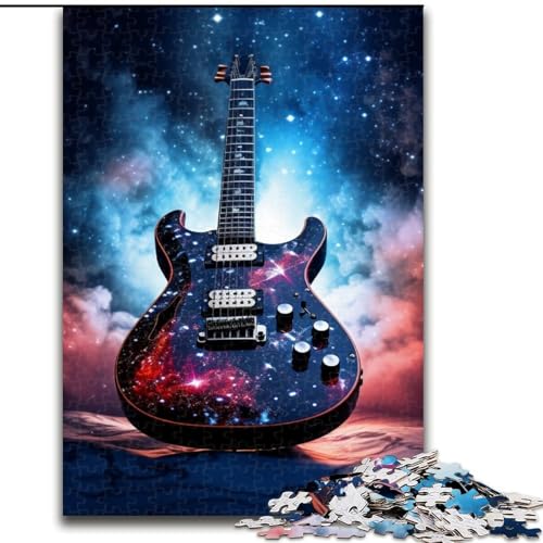 Puzzle für Erwachsene, 1000 Teile, Galaxie-Gitarren-Puzzle aus Holz, Teenager, Stressabbau, Cooles einzigartiges Geschenk für die Familie, 1000 Teile(50x75cm) von XHAXING