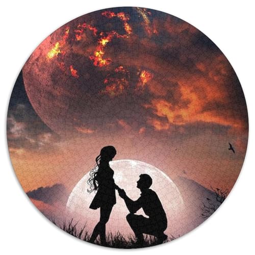 Puzzle für Erwachsene, 1000 Teile, Galaxie-Paar, runde Papierpuzzles, Geburtstage, Weihnachten, Halloween, Thanksgiving, Ostern (Größe 67,5 x 67,5 cm) von XHAXING