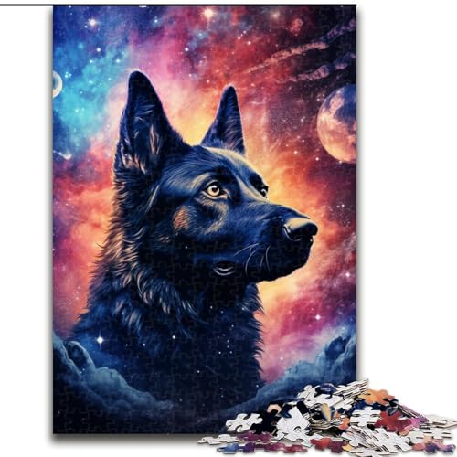 Puzzle für Erwachsene, 1000 Teile, Galaxie-Schäferhund-Puzzle aus Pappe, interaktives Familienspiel, Denksportgeschenk, Lernspielzeug, 1000 Teile(26x38cm) von XHAXING