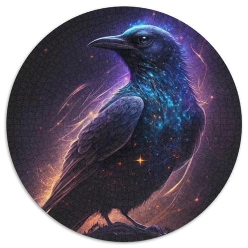 Puzzle für Erwachsene, 1000 Teile, Galaxy Crow, rund, Denksportspiel für Teenager, (Größe 67,5 x 67,5 cm) von XHAXING