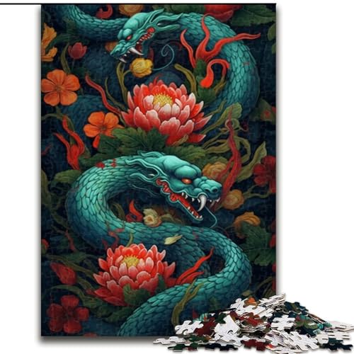 Puzzle für Erwachsene, 1000 Teile, Gitarren- und Blumen-Puzzles aus Pappe, entwickelt Hand-Auge-Koordinationsfähigkeiten, 1000 Stück(26x38cm) von XHAXING