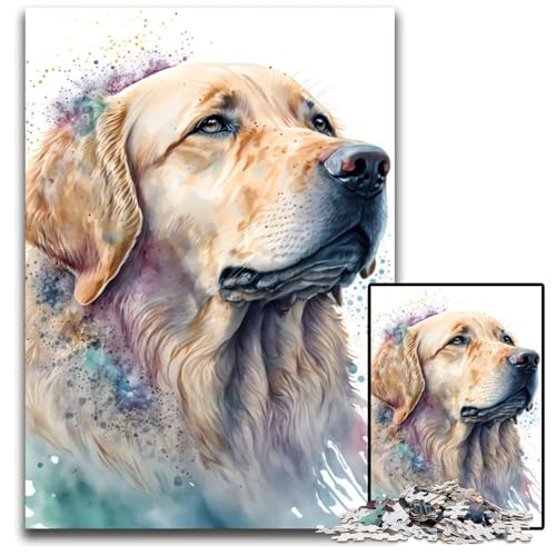 Puzzle für Erwachsene, 1000 Teile, Golden Retriever, Papppuzzle für Erwachsene, Denkspiel für Teenager und Familieninteraktion, 26x38cm Puzzle für Erwachsene, 1000 Teile, Golden Retriever, Papppuzzle für Erwachsene, Denkspiel für Teenager und Familieninteraktion, 26x38cm von XHAXING