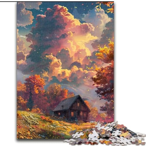 Puzzle für Erwachsene, 1000 Teile, Goldener Herbst, Puzzle aus Holz, Eltern, Partner, Freunde – ab 14 Jahren, 1000 Teile(50x75cm) von XHAXING