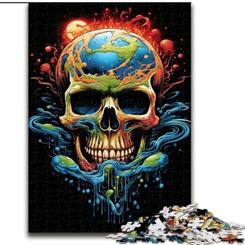 Puzzle für Erwachsene, 1000 Teile, Graffiti-Kunst, Totenkopf-Puzzle aus Holz, Familienaktivitätsspiel für Teenager, DIY-Heimdekor, Denksportaufgabe, Geschenk, 1000 Teile(50x75cm) von XHAXING