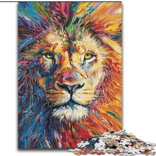 Puzzle für Erwachsene, 1000 Teile, Graffiti-Löwe, Puzzle aus Holz, lehrreich und unterhaltsam, Indoor-Spiel für die Heimdekoration, 1000 Teile(50x75cm) von XHAXING