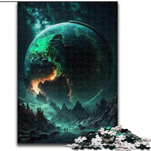 Puzzle für Erwachsene, 1000 Teile, Grüner Planet, aus Pappe, anspruchsvolles Denkspiel für Teenager, Spaß für den Spieleabend mit der Familie, 1000 Teile(26x38cm) von XHAXING