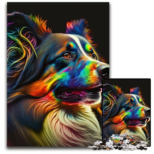 Puzzle für Erwachsene, 1000 Teile, Hund, Neon-Tier, Papp-Puzzle für Erwachsene, Denkspiel für Teenager und Familieninteraktion, 26x38cm Puzzle für Erwachsene, 1000 Teile, Hund, Neon-Tier, Papp-Puzzle für Erwachsene, Denkspiel für Teenager und Familieninteraktion, 26x38cm von XHAXING
