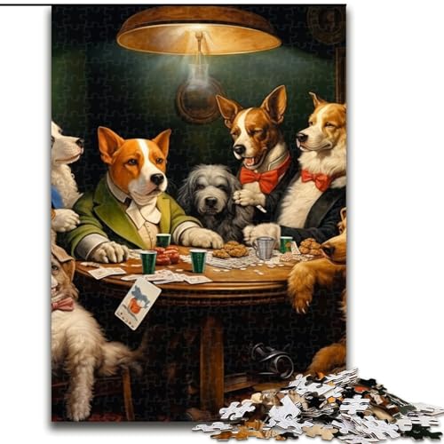 Puzzle für Erwachsene, 1000 Teile, Hunde Spielen Poker, Puzzle aus Holz, Teenager, Stressabbau, Cooles einzigartiges Geschenk für die Familie, 1000 Teile(50x75cm) von XHAXING