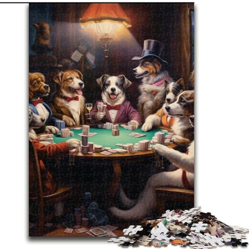 Puzzle für Erwachsene, 1000 Teile, Hunde Spielen Poker, Puzzle aus Holz, entspannende Unterhaltung, Heimdekoration, 1000 Teile(50x75cm) von XHAXING