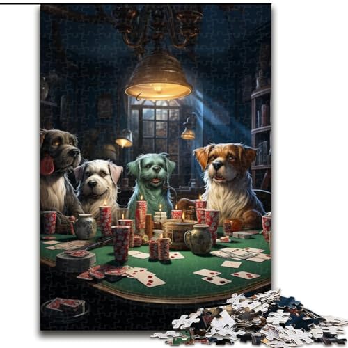 Puzzle für Erwachsene, 1000 Teile, Hunde Spielen Poker, Puzzle aus Pappe, Familienaktivitätsspiel für Teenager, DIY-Heimdekor, Denksportaufgabe, Geschenk, 1000 Teile(26x38cm) von XHAXING