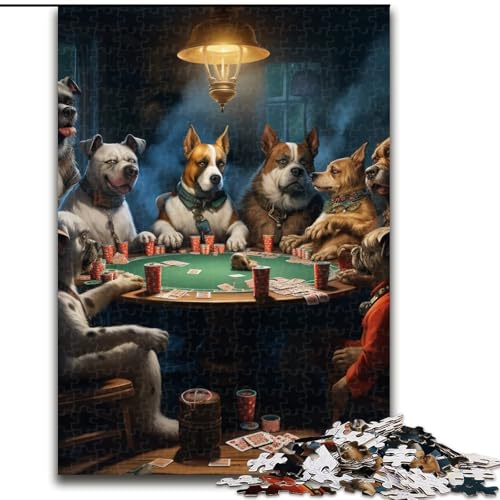 Puzzle für Erwachsene, 1000 Teile, Hunde Spielen Poker, Puzzle aus Pappe, Familienaktivitätsspiel für Teenager, DIY-Heimdekor, Denksportaufgabe, Geschenk, 1000 Teile(26x38cm) von XHAXING